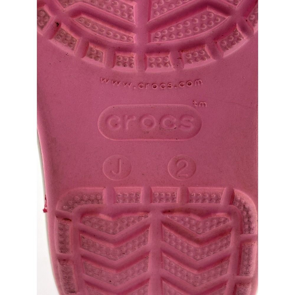 Crocs Crocband Rain Boot Pink Round Toe Kids Waterproof Boots Girls Size J 2 - Picture 12 of 13
